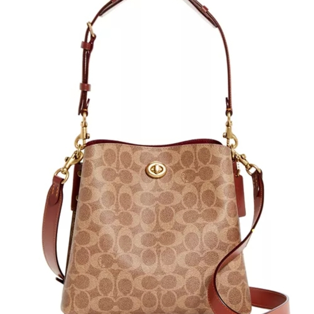 Coach Willow Bucket Bag In Signature Canvas Shoulder Bag